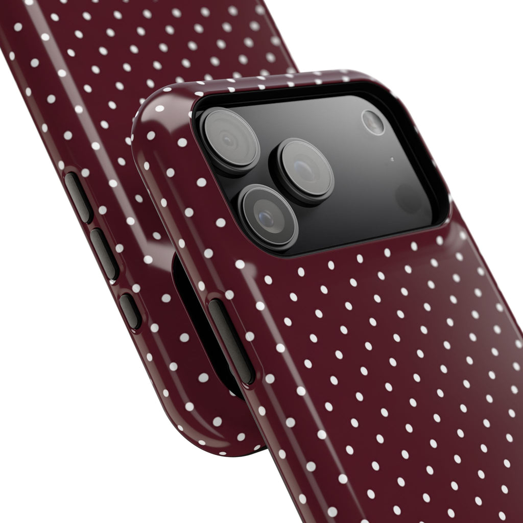Burgundy Polka Dots Phone Case