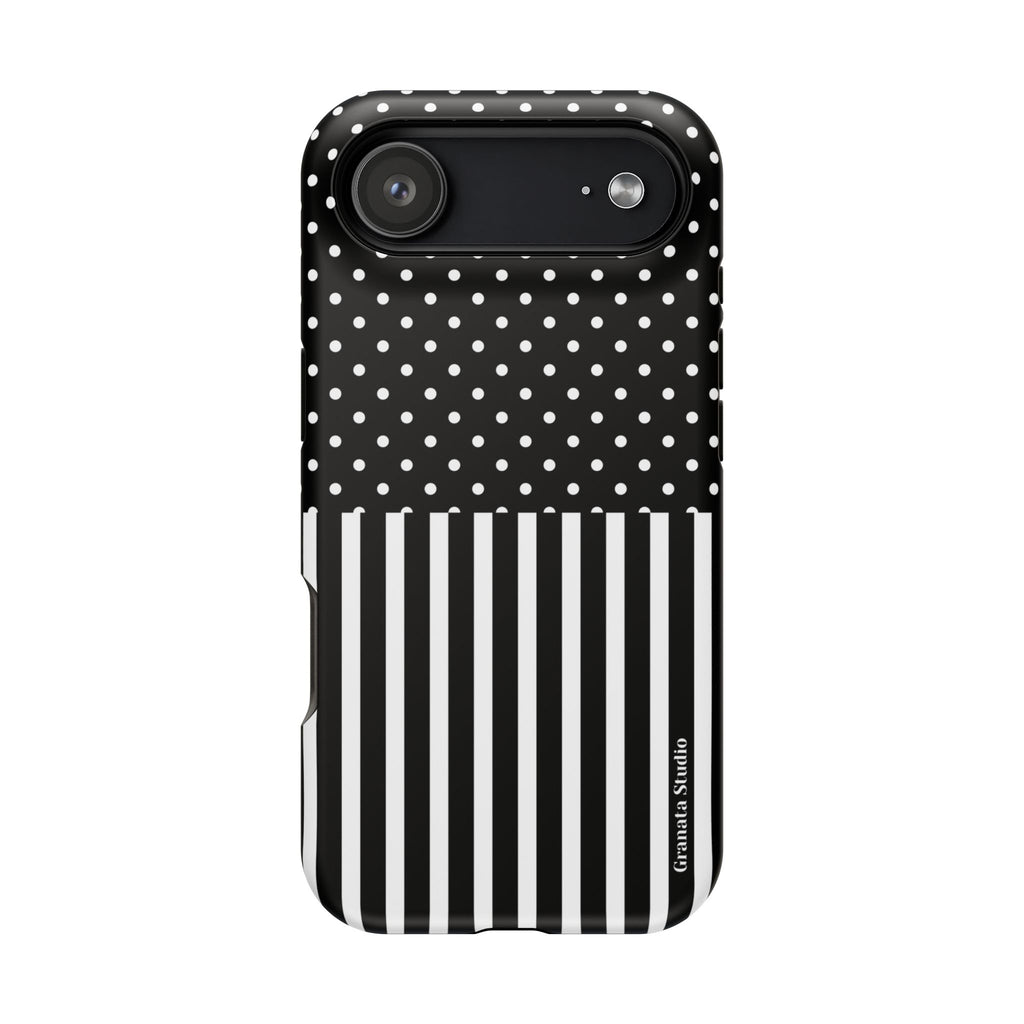 B&W Polka Dots x Stripes Phone Case