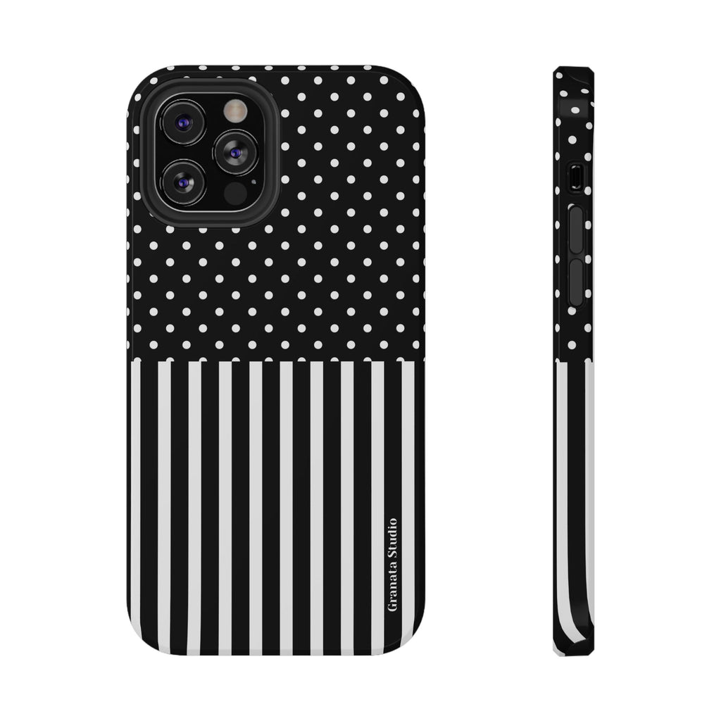 B&W Polka Dots x Stripes Phone Case