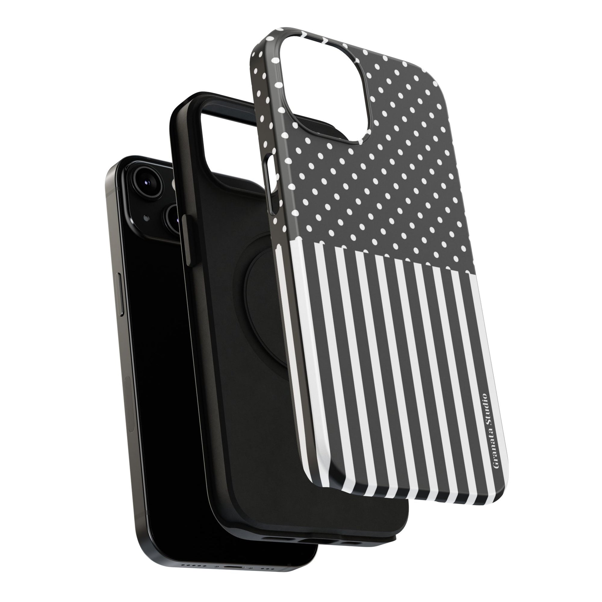 B&W Polka Dots x Stripes Phone Case