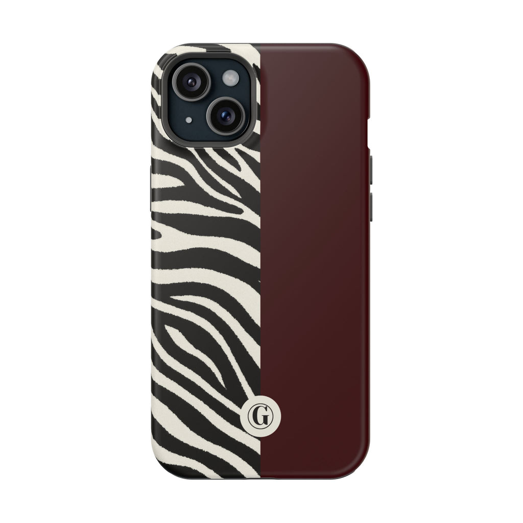 Zebra Print x Burgundy Phone Case