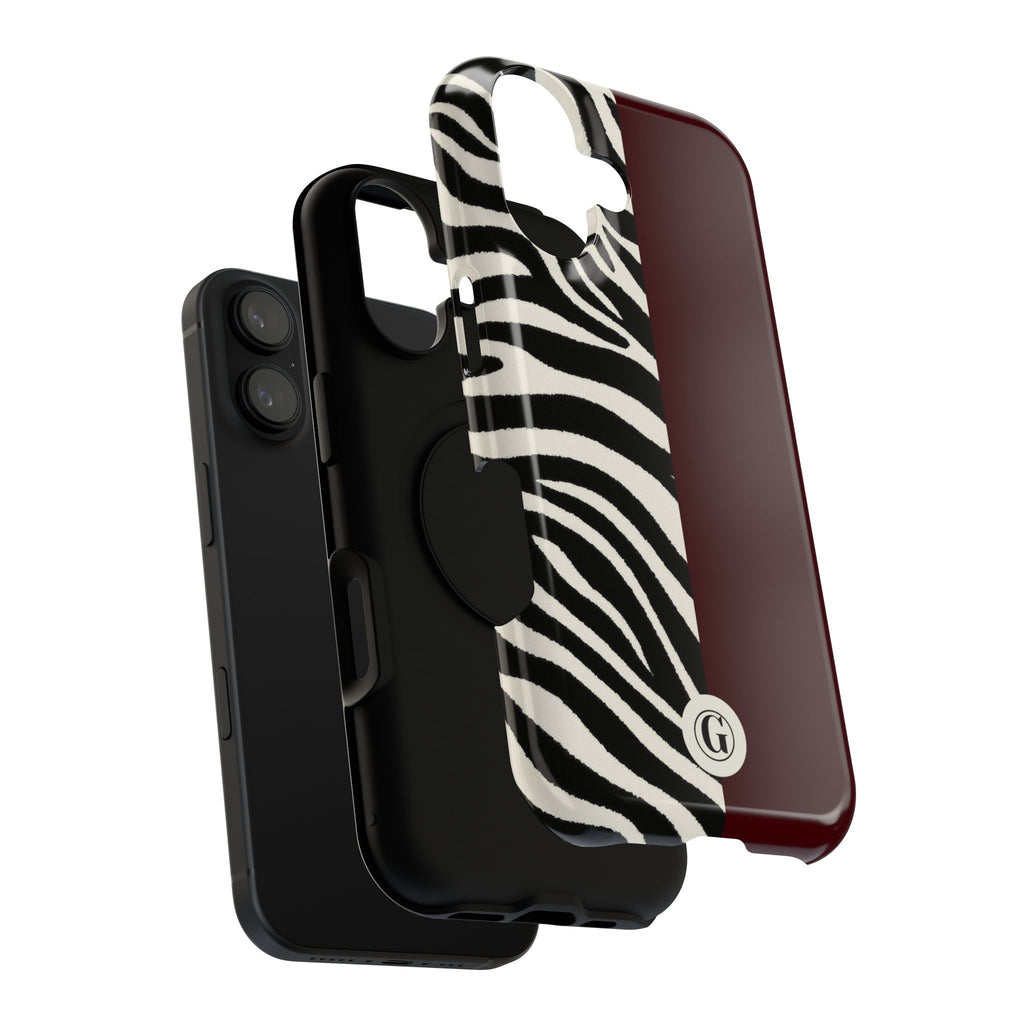 Zebra Print x Burgundy Phone Case