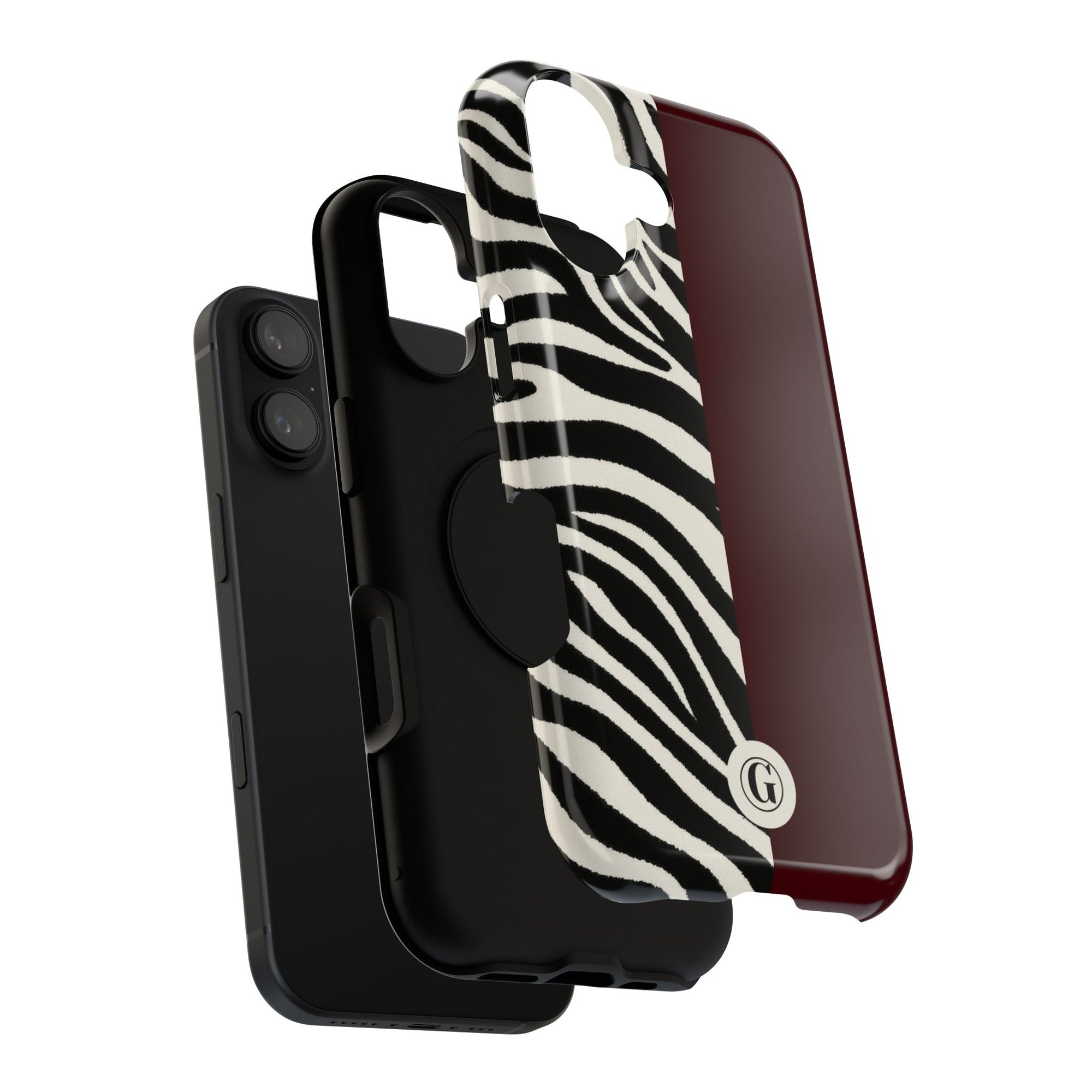 Zebra Print x Burgundy Phone Case