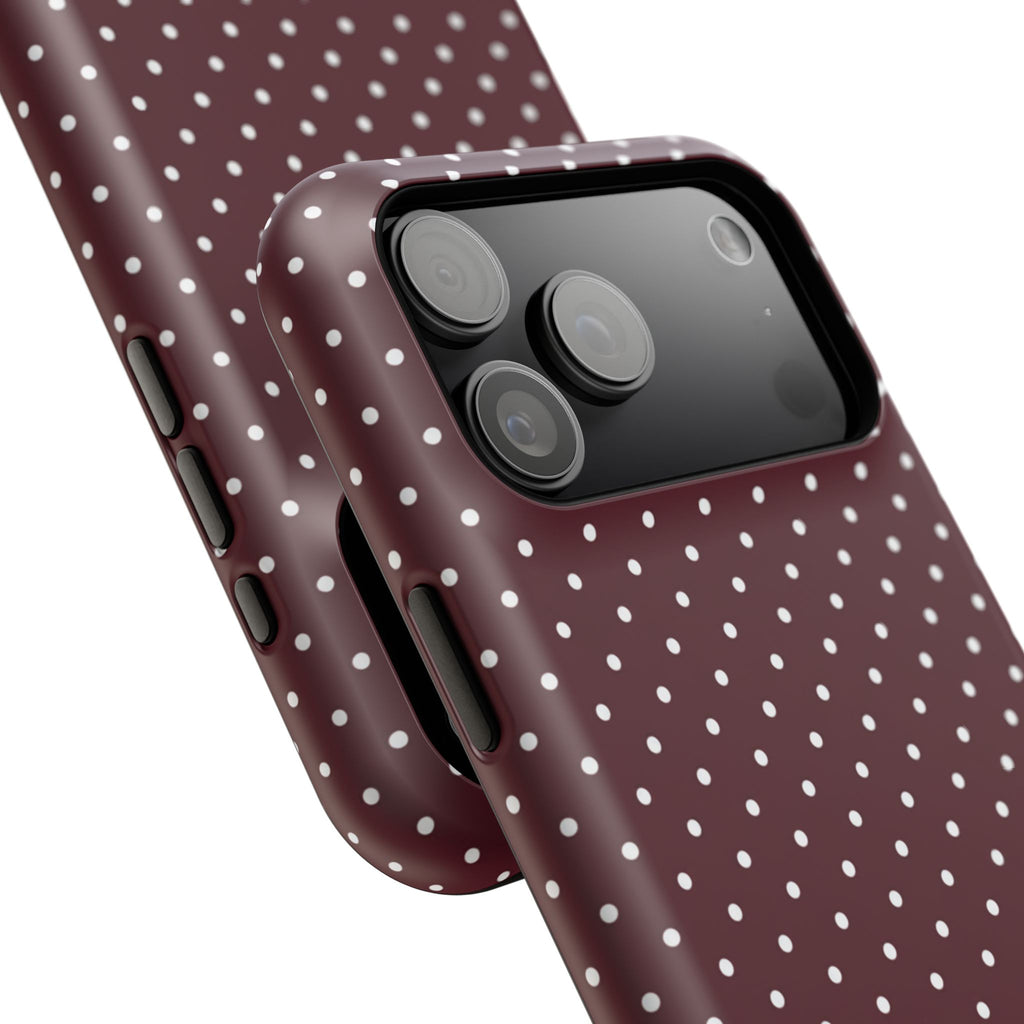 Burgundy Polka Dots Phone Case