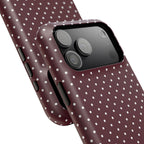 Burgundy Polka Dots Phone Case