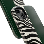 Zebra Print x Emerald Green Phone Case