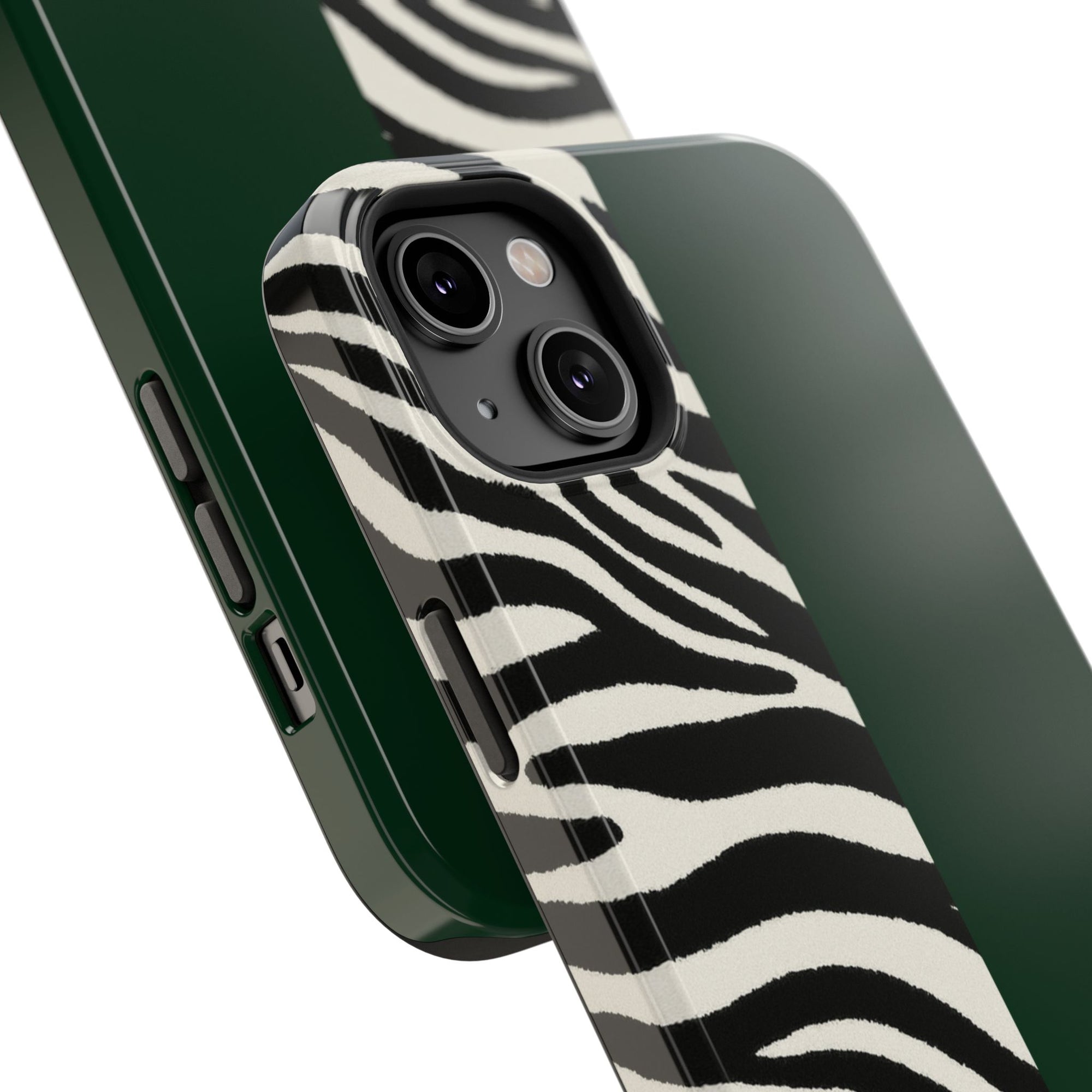 Zebra Print x Emerald Green Phone Case