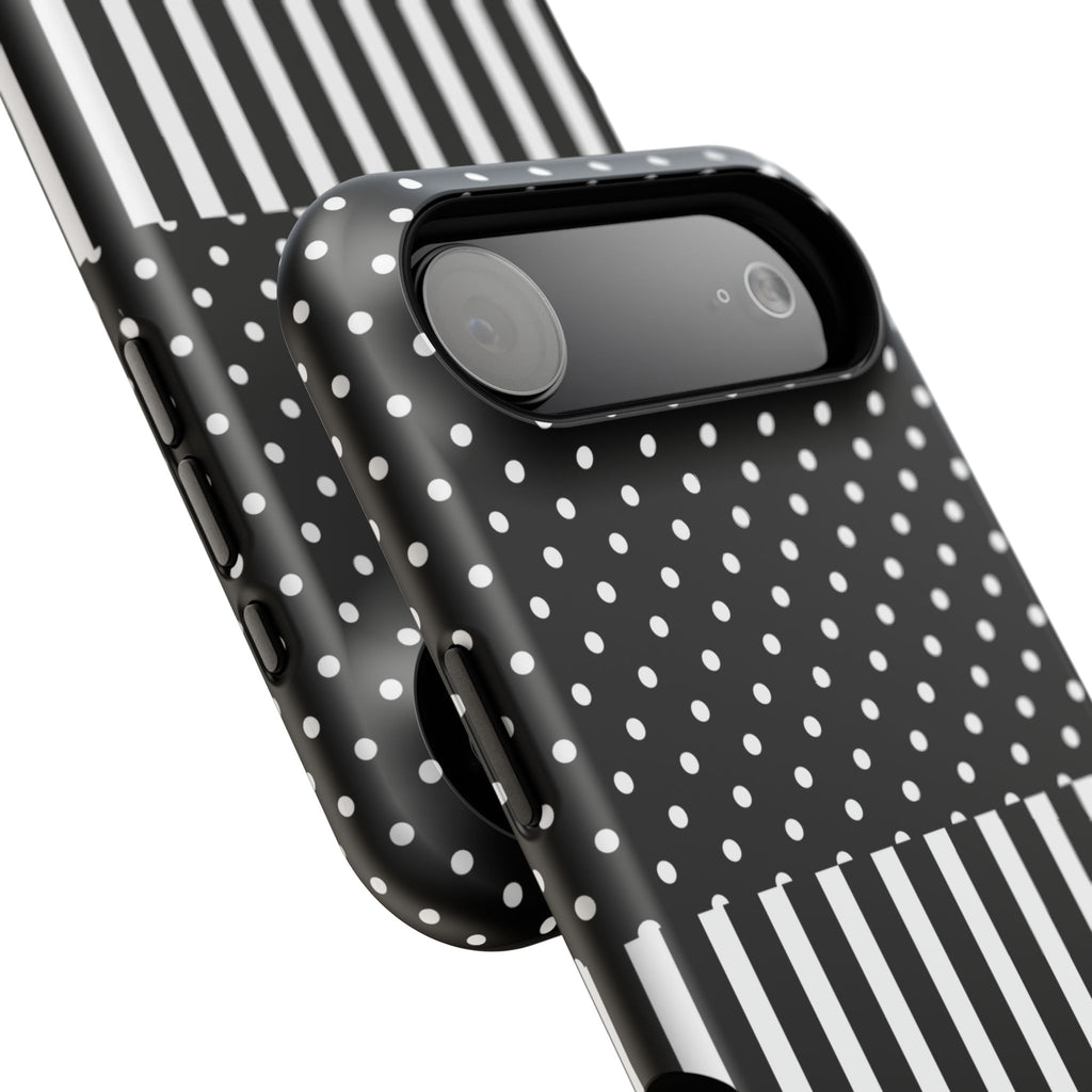 B&W Polka Dots x Stripes Phone Case