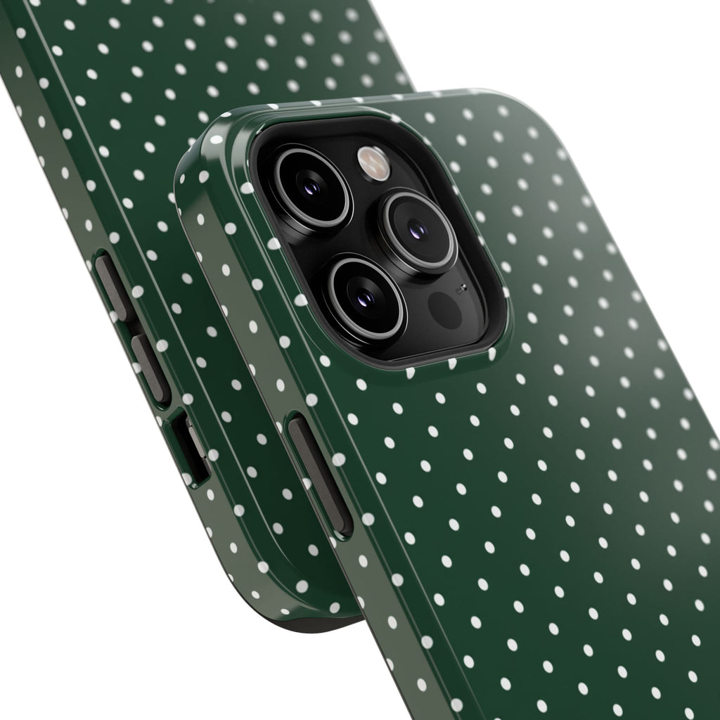 Emerald Green Polka Dots Phone Case