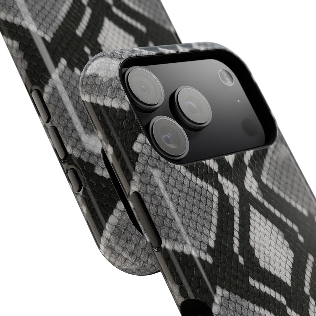 Grey Snakeskin Print Phone Case