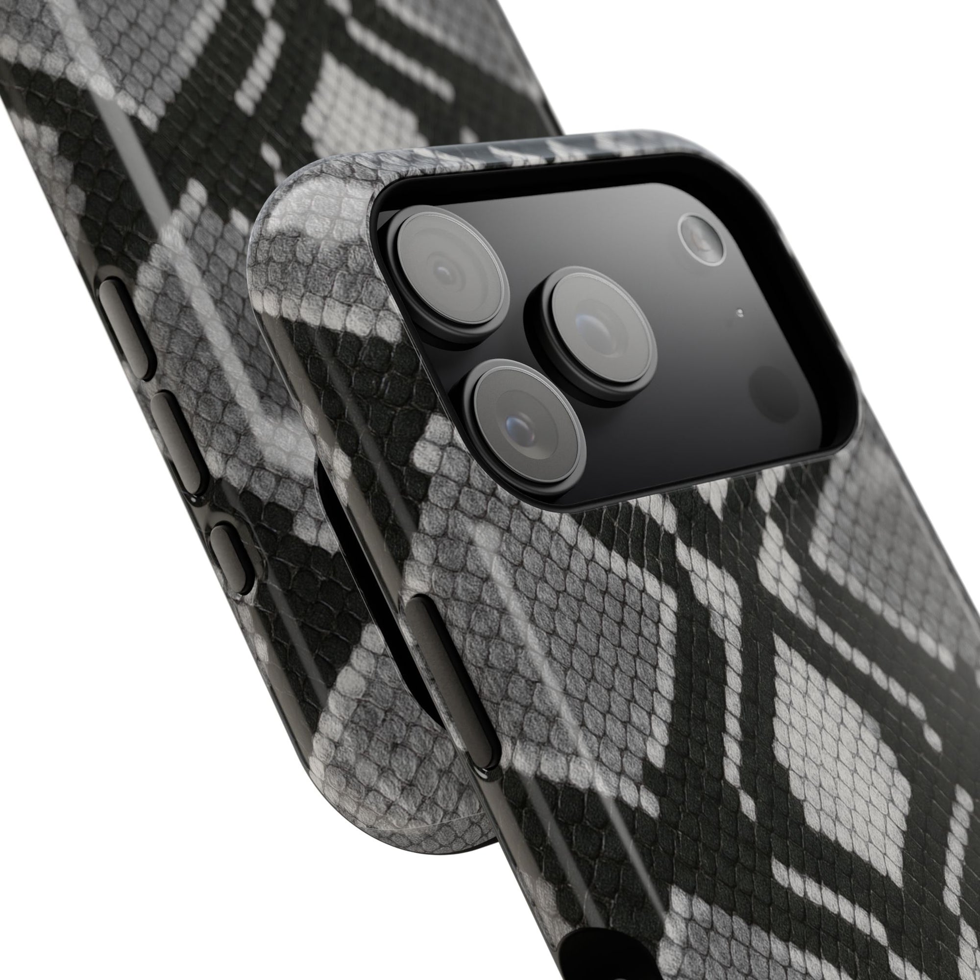 Grey Snakeskin Print Phone Case