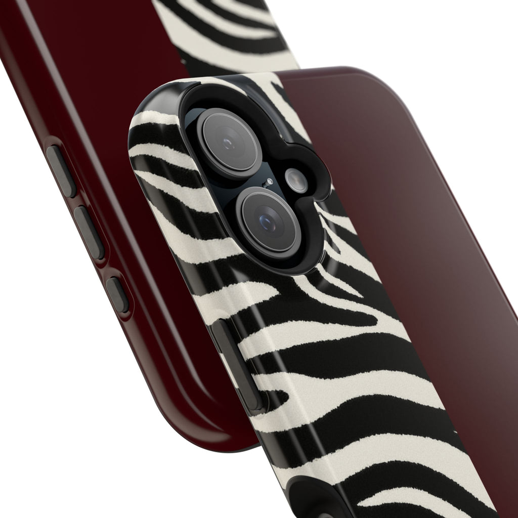 Zebra Print x Burgundy Phone Case