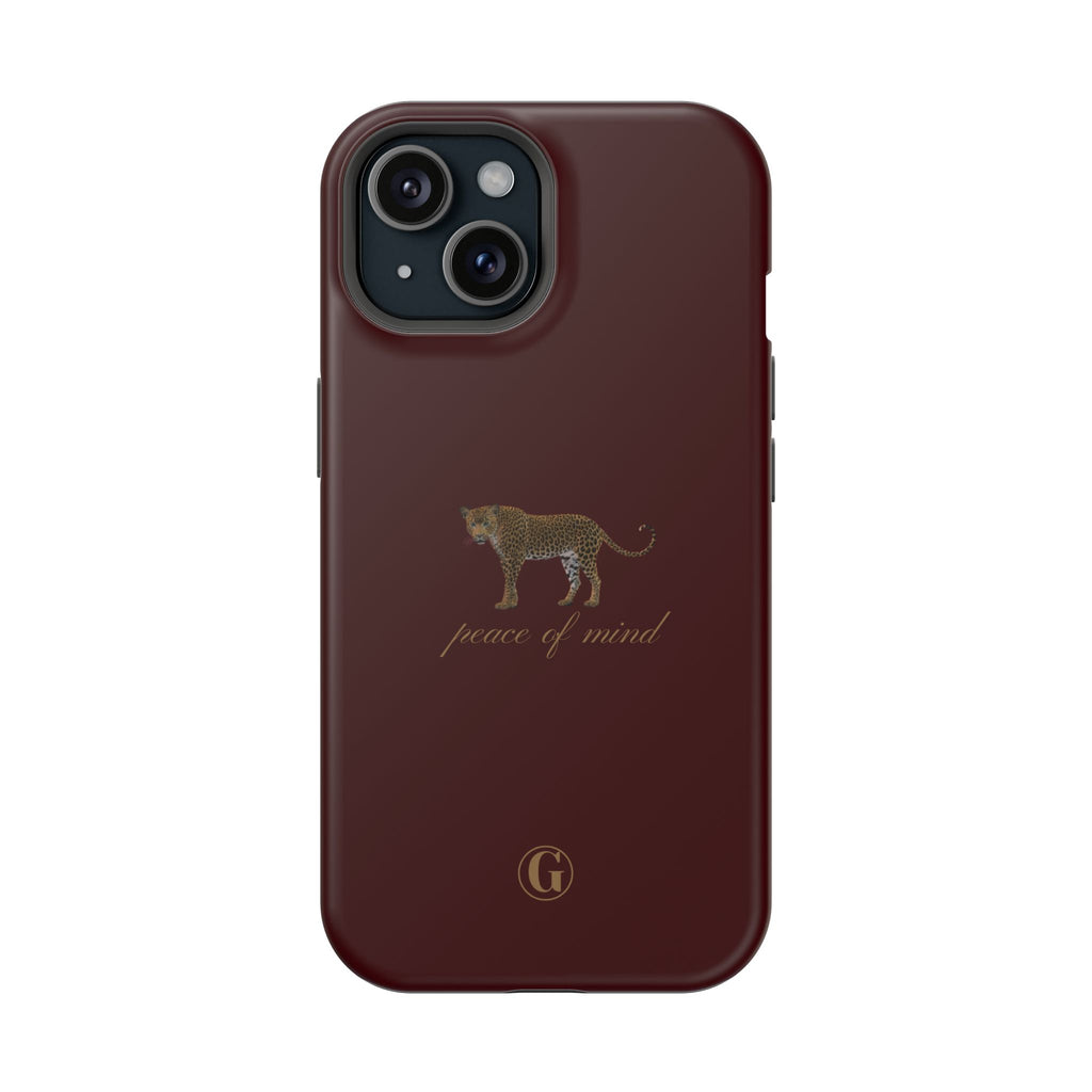 Burgundy 'Peace of Mind' Panther Phone Case