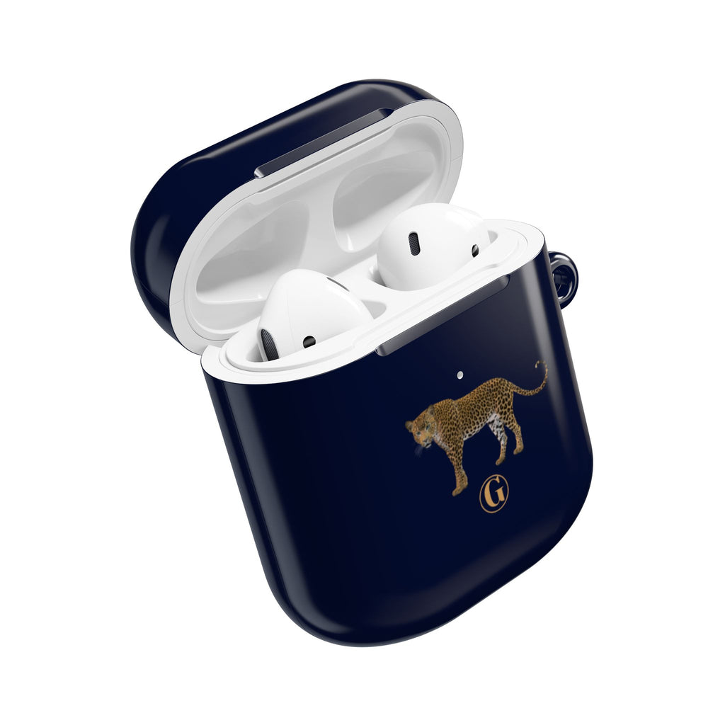 Navy Blue Panther AirPod Case