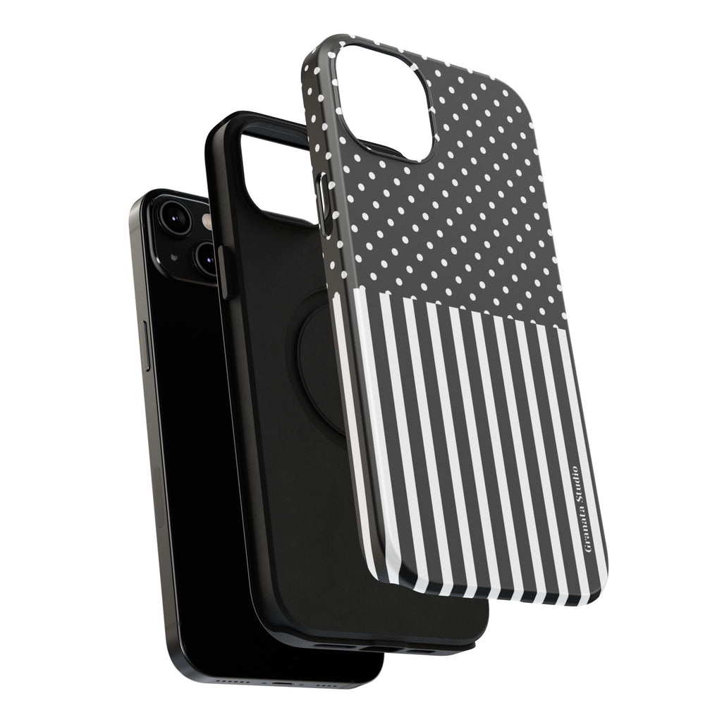 B&W Polka Dots x Stripes Phone Case