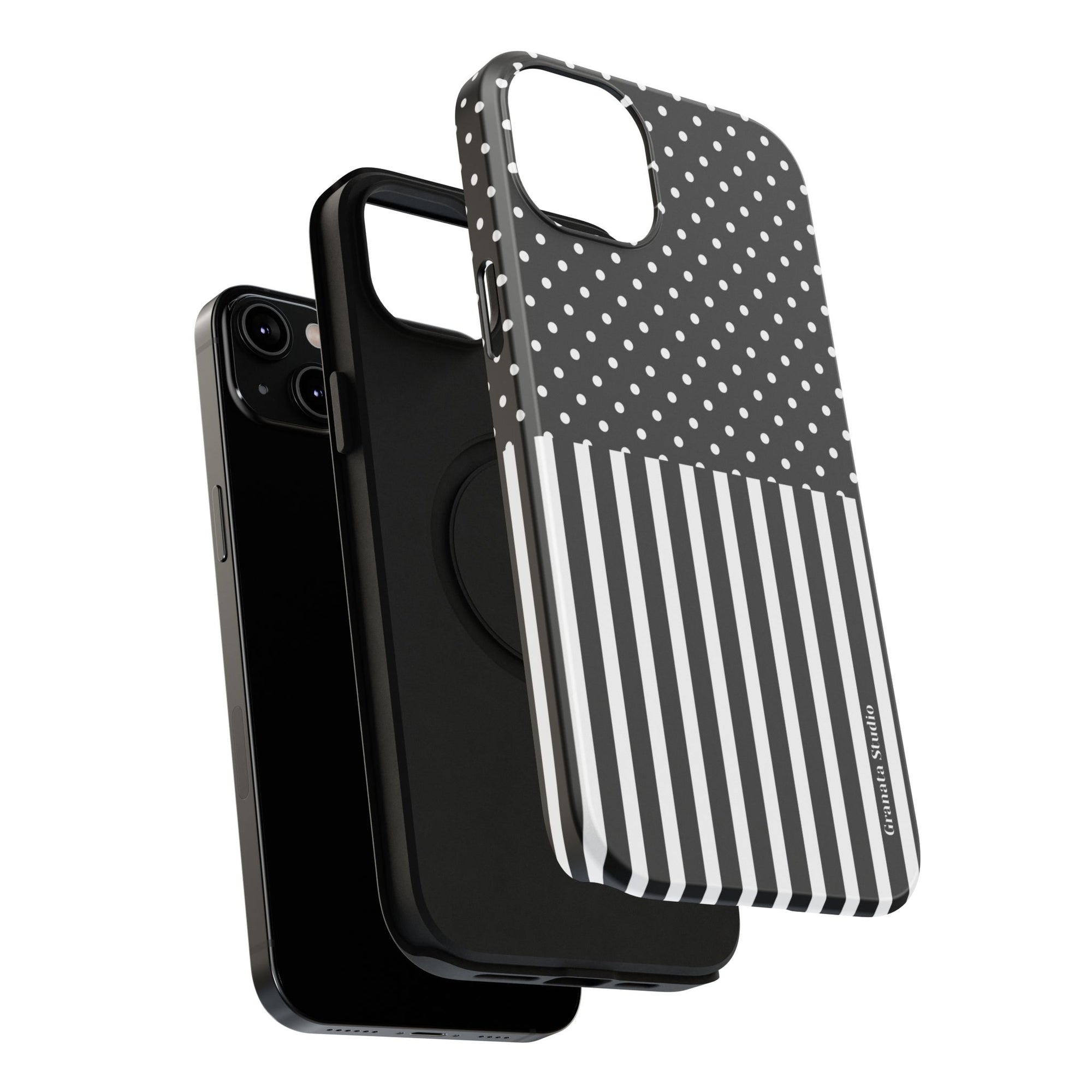 B&W Polka Dots x Stripes Phone Case