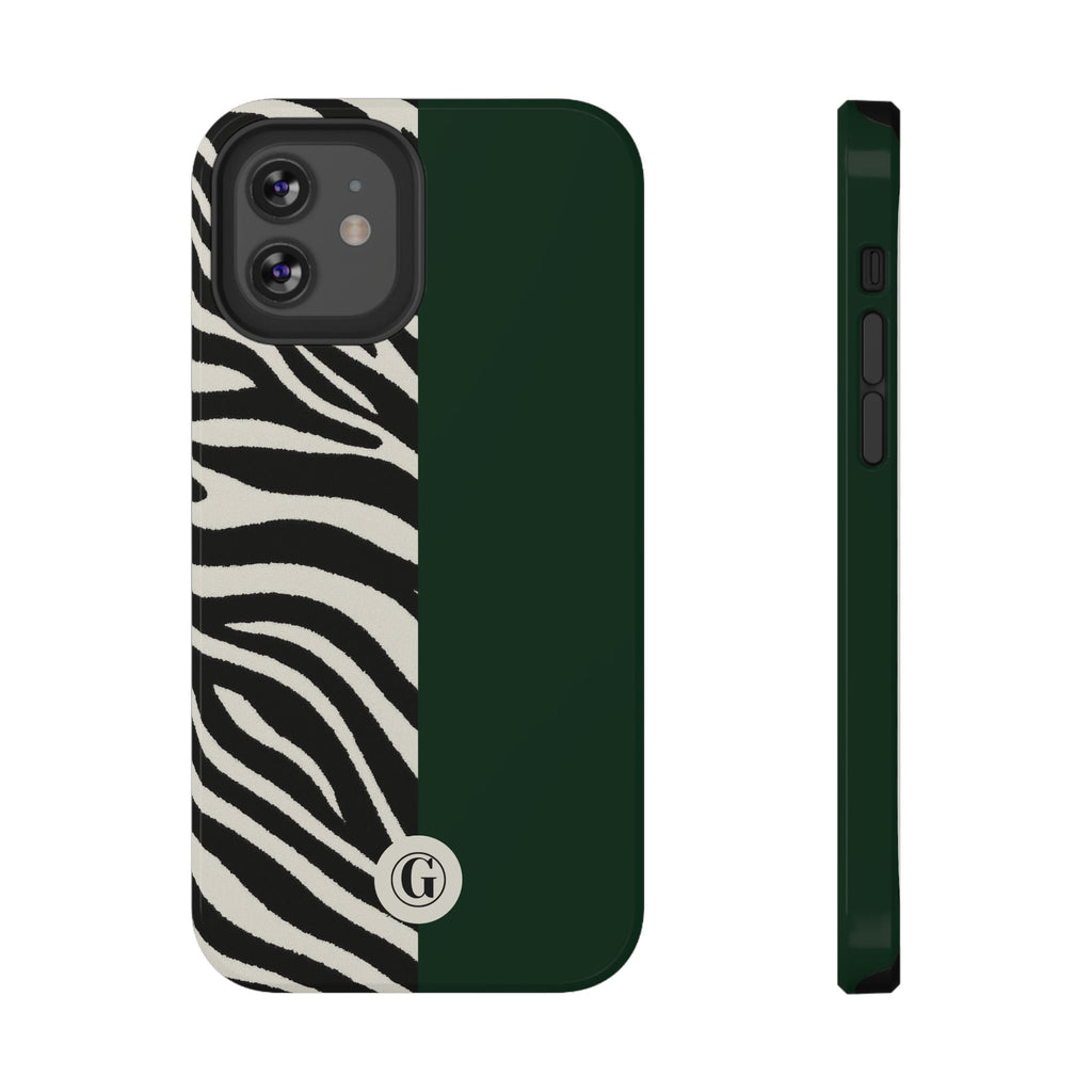 Zebra Print x Emerald Green Phone Case