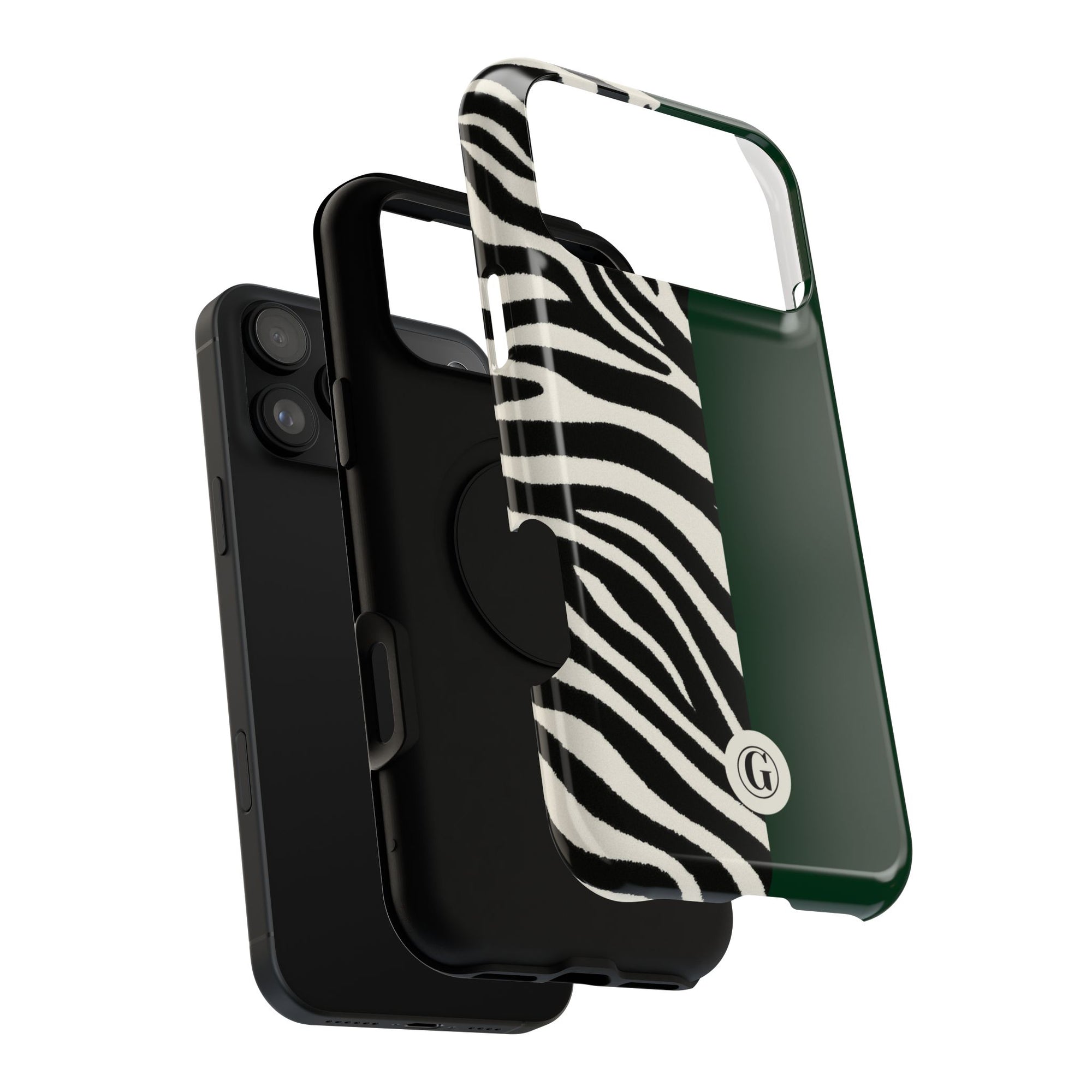 Zebra Print x Emerald Green Phone Case