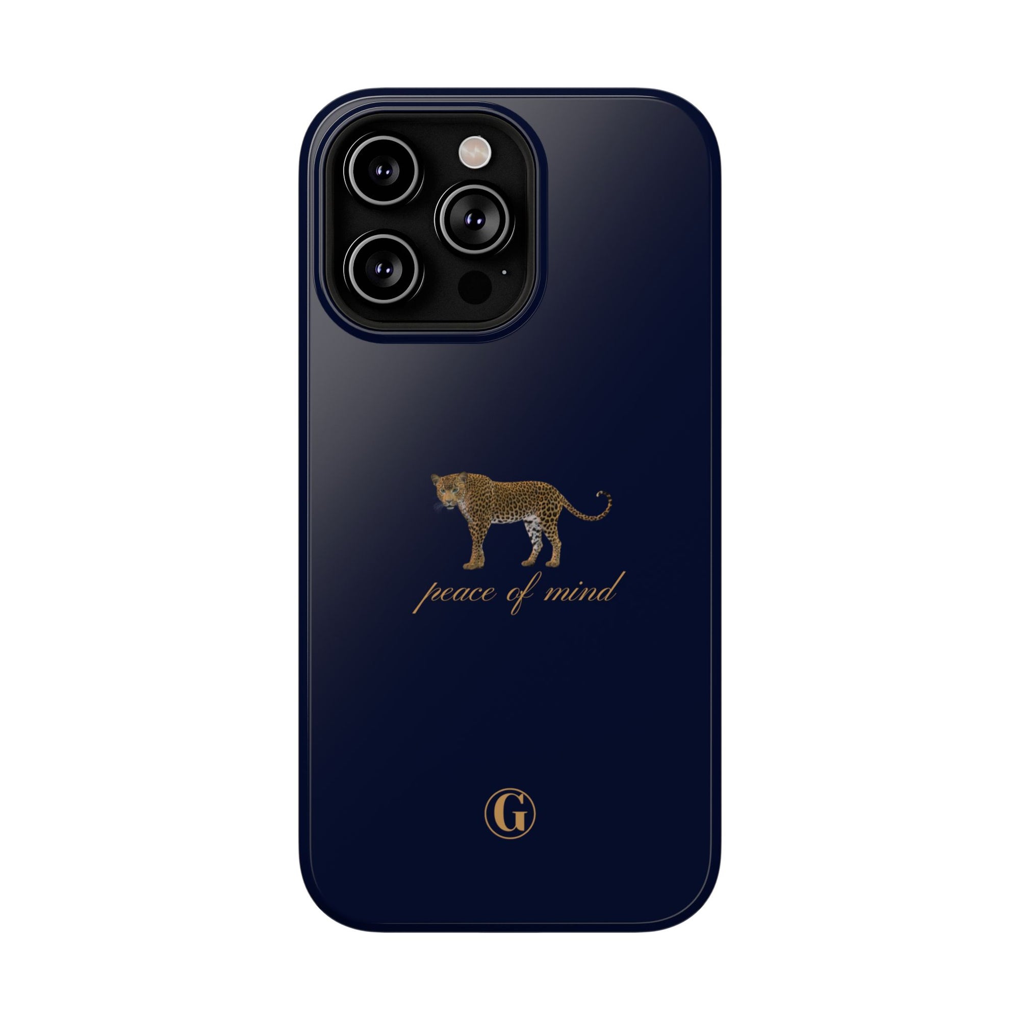 Navy Blue 'Peace of Mind' Panther Phone Case