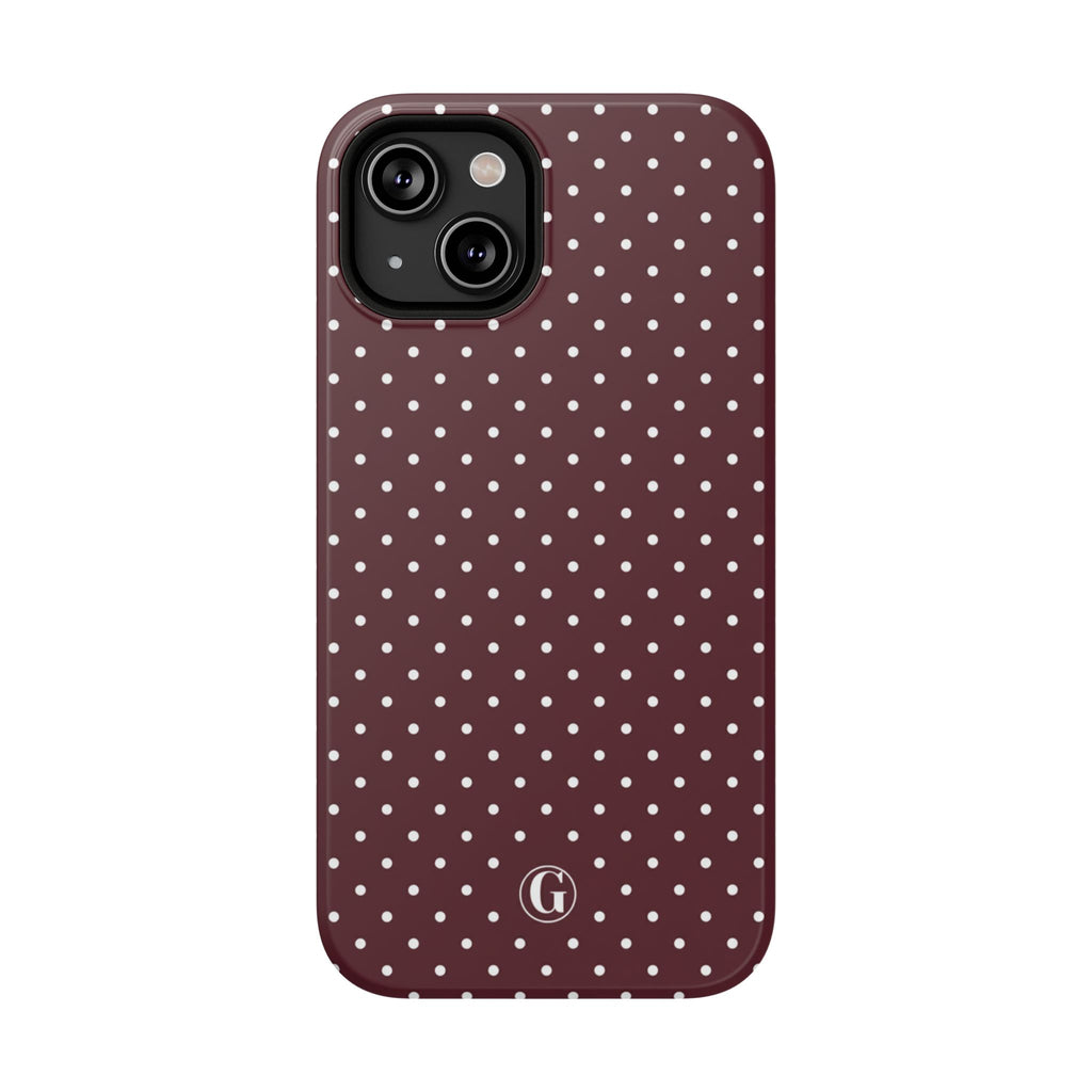 Burgundy Polka Dots Phone Case