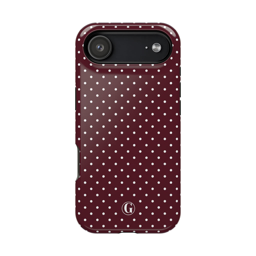 Burgundy Polka Dots Phone Case