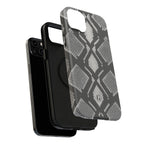Grey Snakeskin Print Phone Case