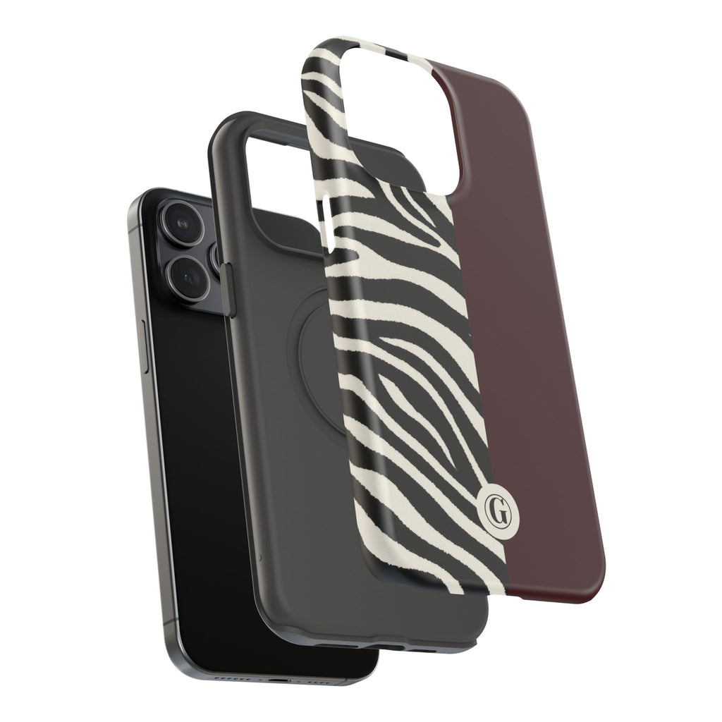 Zebra Print x Burgundy Phone Case