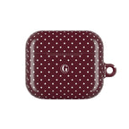 Burgundy Polka Dot AirPod Case