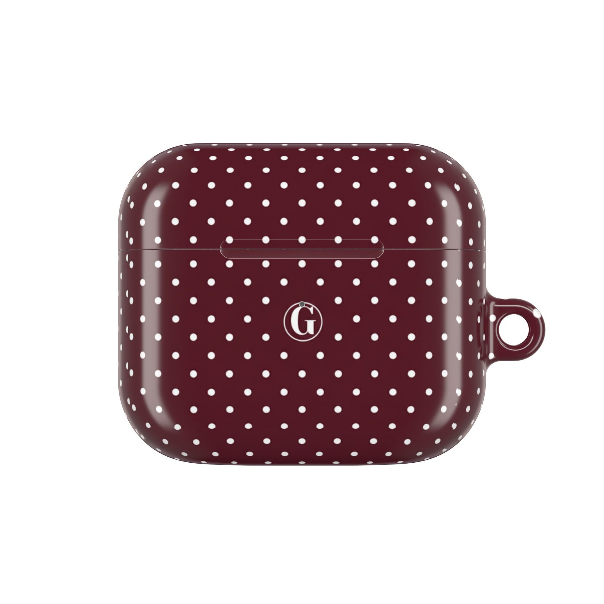 Burgundy Polka Dot AirPod Case