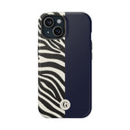 Zebra Print x Navy Blue Phone Case
