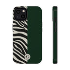 Zebra Print x Emerald Green Phone Case