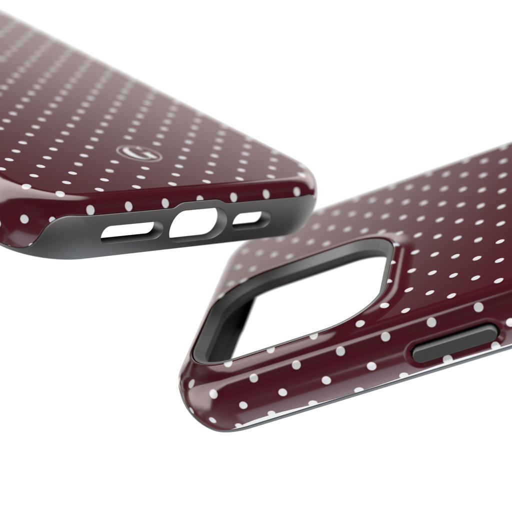 Burgundy Polka Dots Phone Case