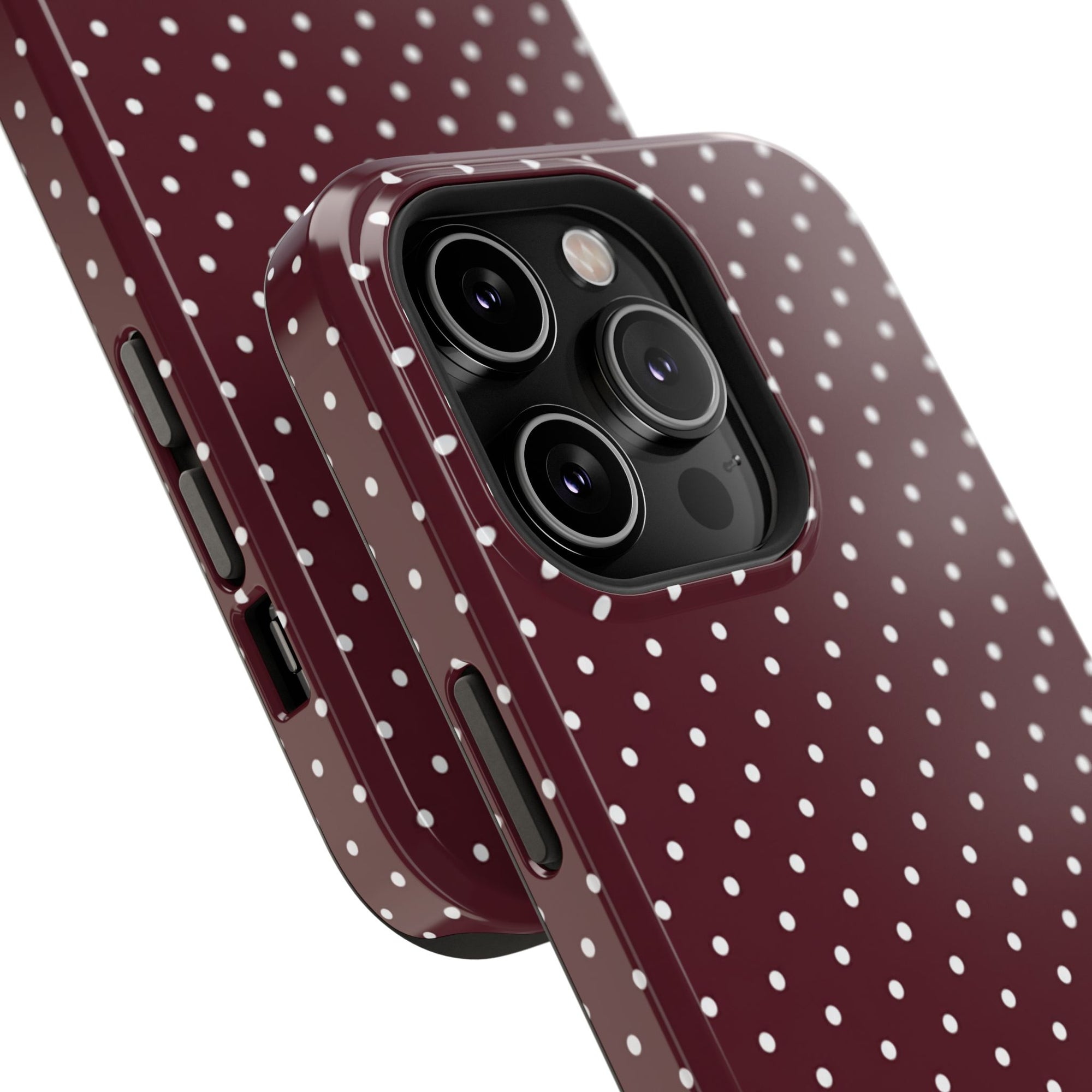 Burgundy Polka Dots Phone Case
