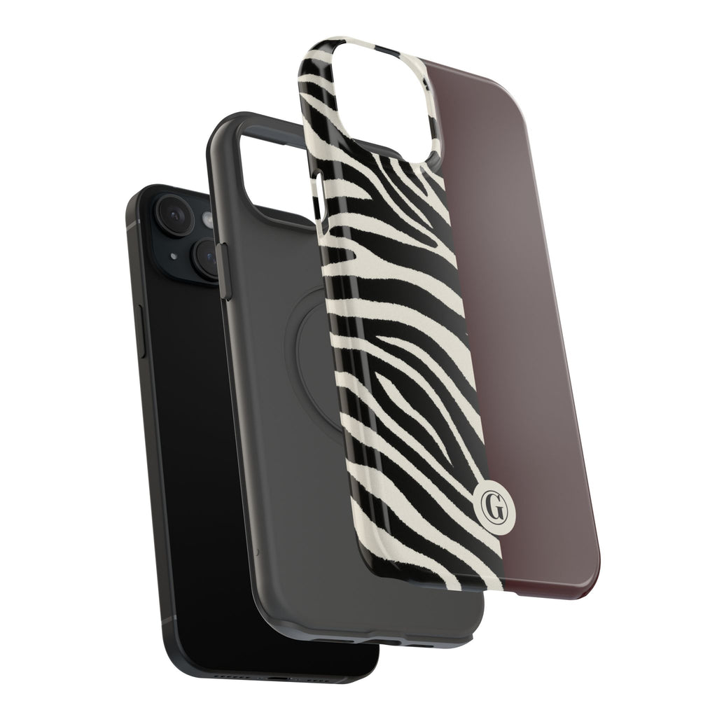Zebra Print x Burgundy Phone Case