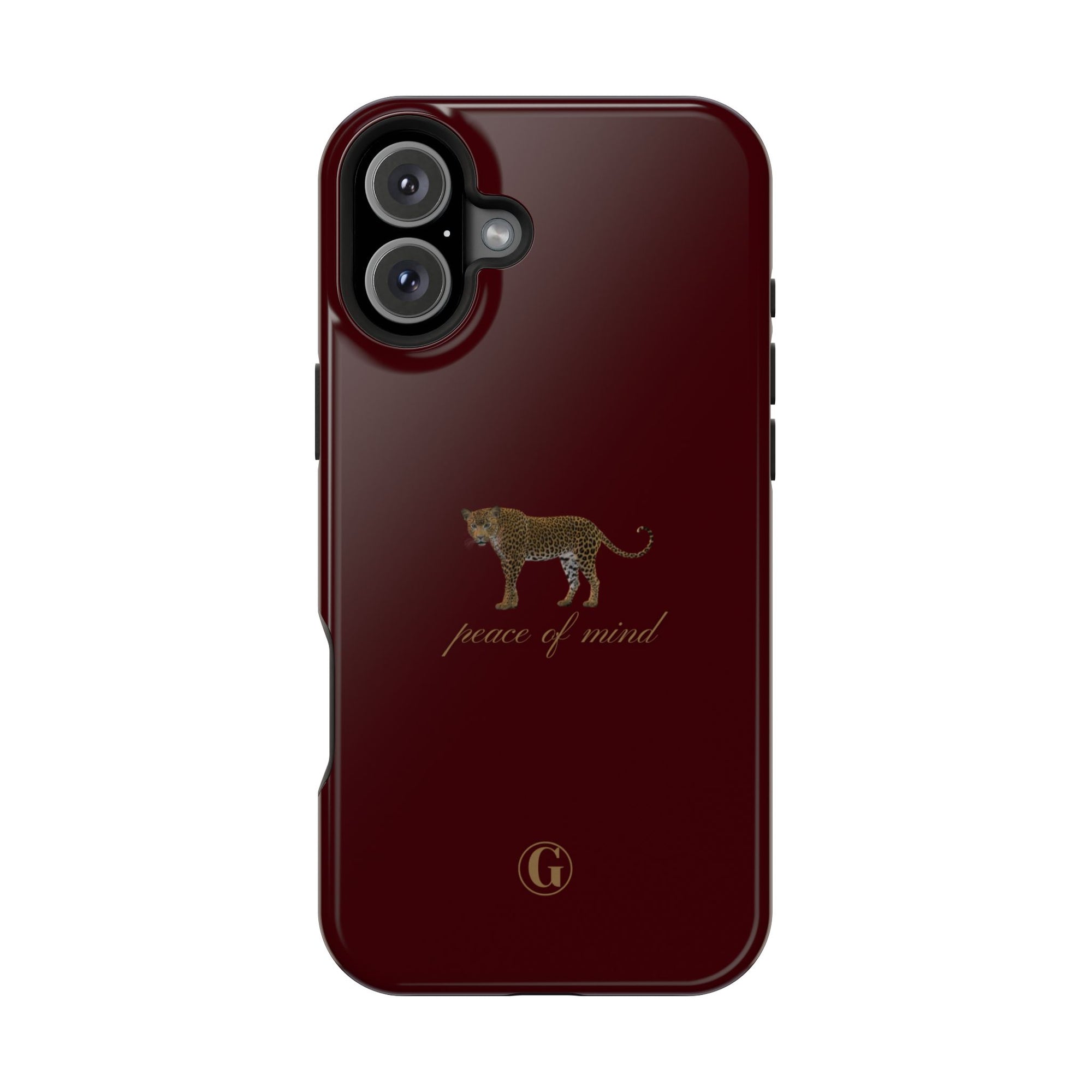 Burgundy 'Peace of Mind' Panther Phone Case