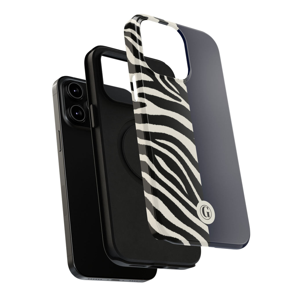 Zebra Print x Navy Blue Phone Case