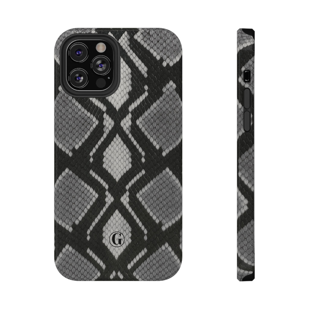 Grey Snakeskin Print Phone Case