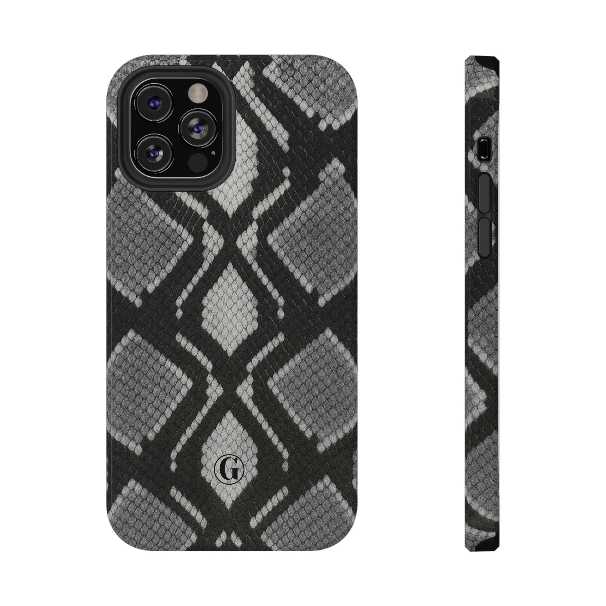 Grey Snakeskin Print Phone Case