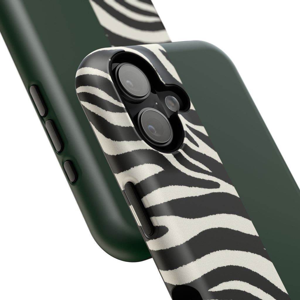 Zebra Print x Emerald Green Phone Case