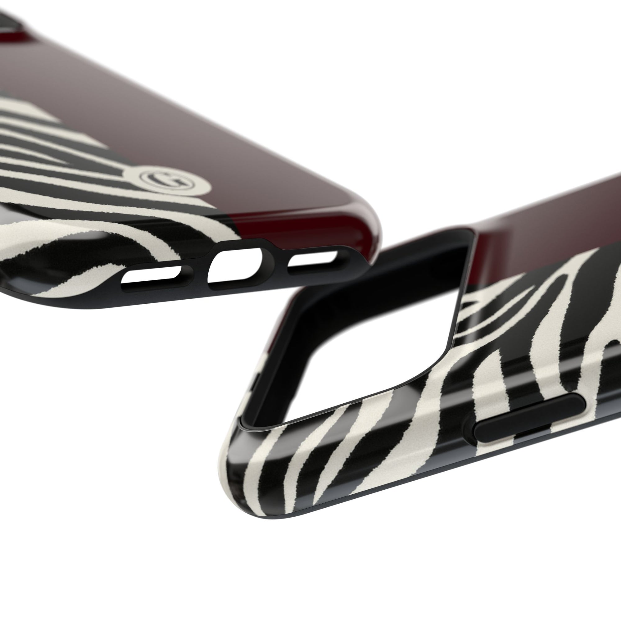 Zebra Print x Burgundy Phone Case