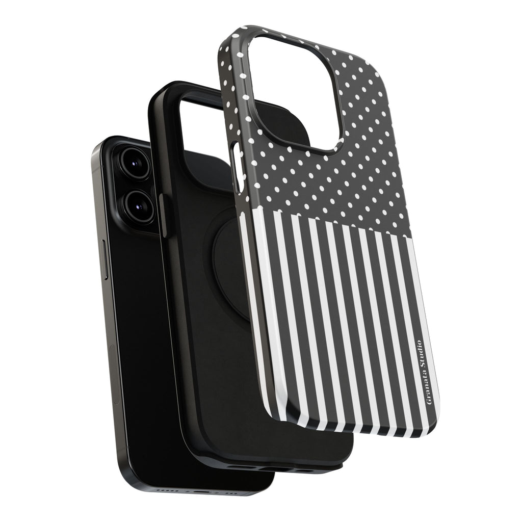 B&W Polka Dots x Stripes Phone Case