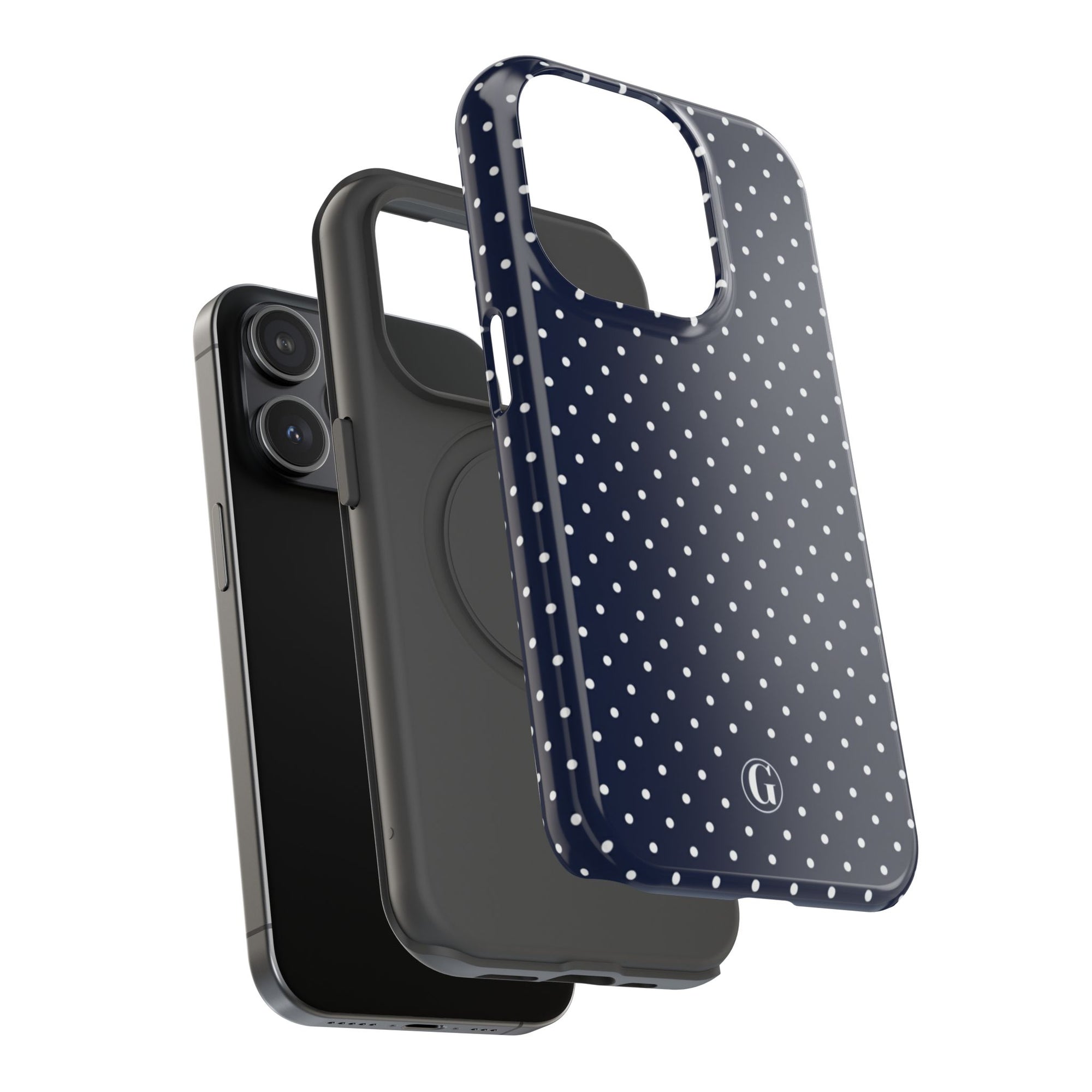Navy Blue Polka Dots Phone Case