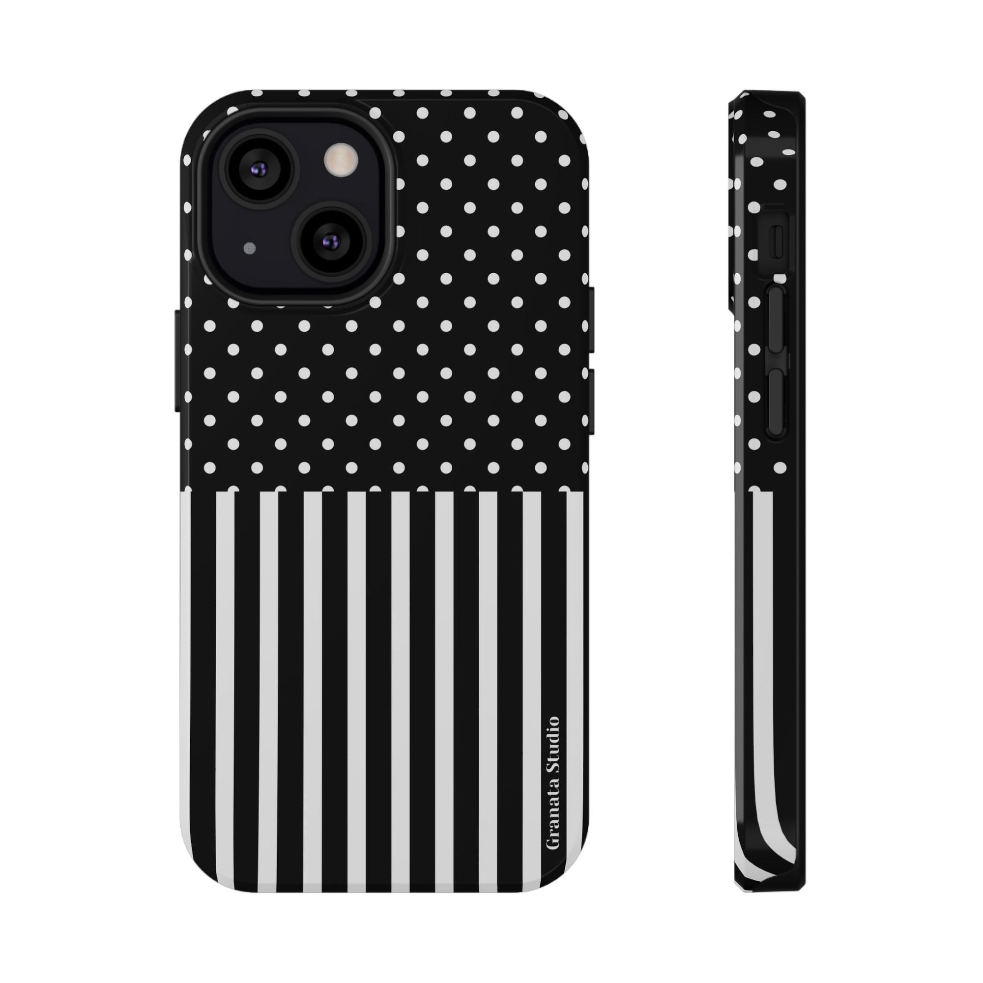 B&W Polka Dots x Stripes Phone Case