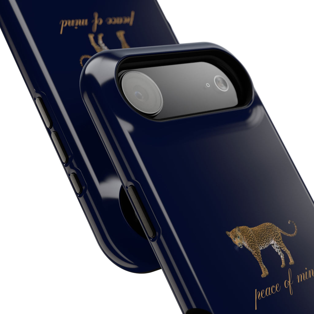 Navy Blue 'Peace of Mind' Panther Phone Case