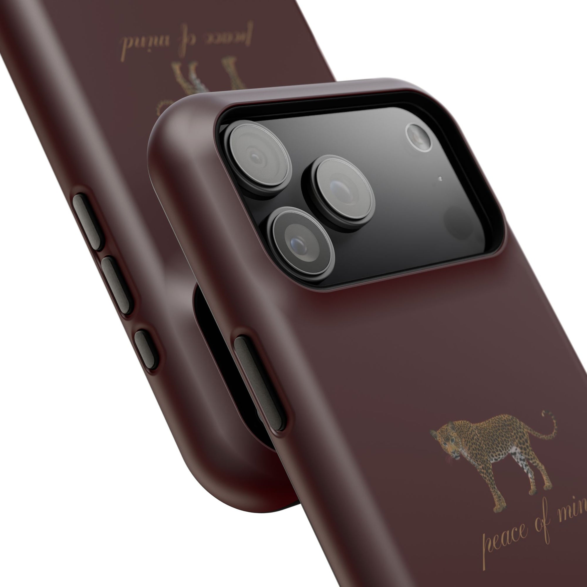 Burgundy 'Peace of Mind' Panther Phone Case