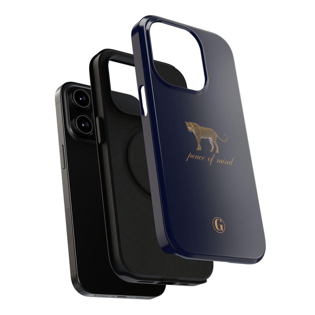 Navy Blue 'Peace of Mind' Panther Phone Case