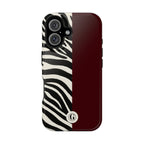 Zebra Print x Burgundy Phone Case