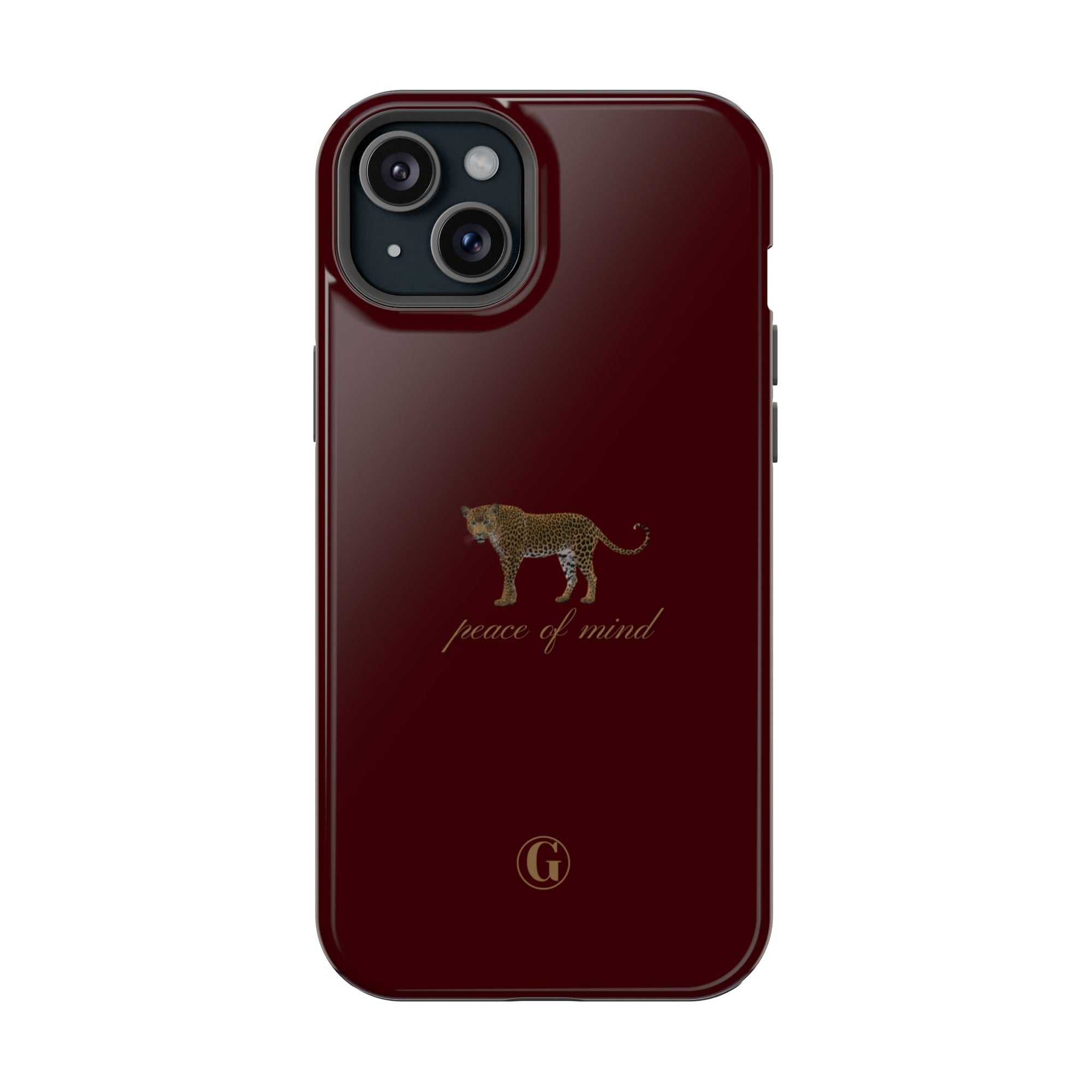 Burgundy 'Peace of Mind' Panther Phone Case