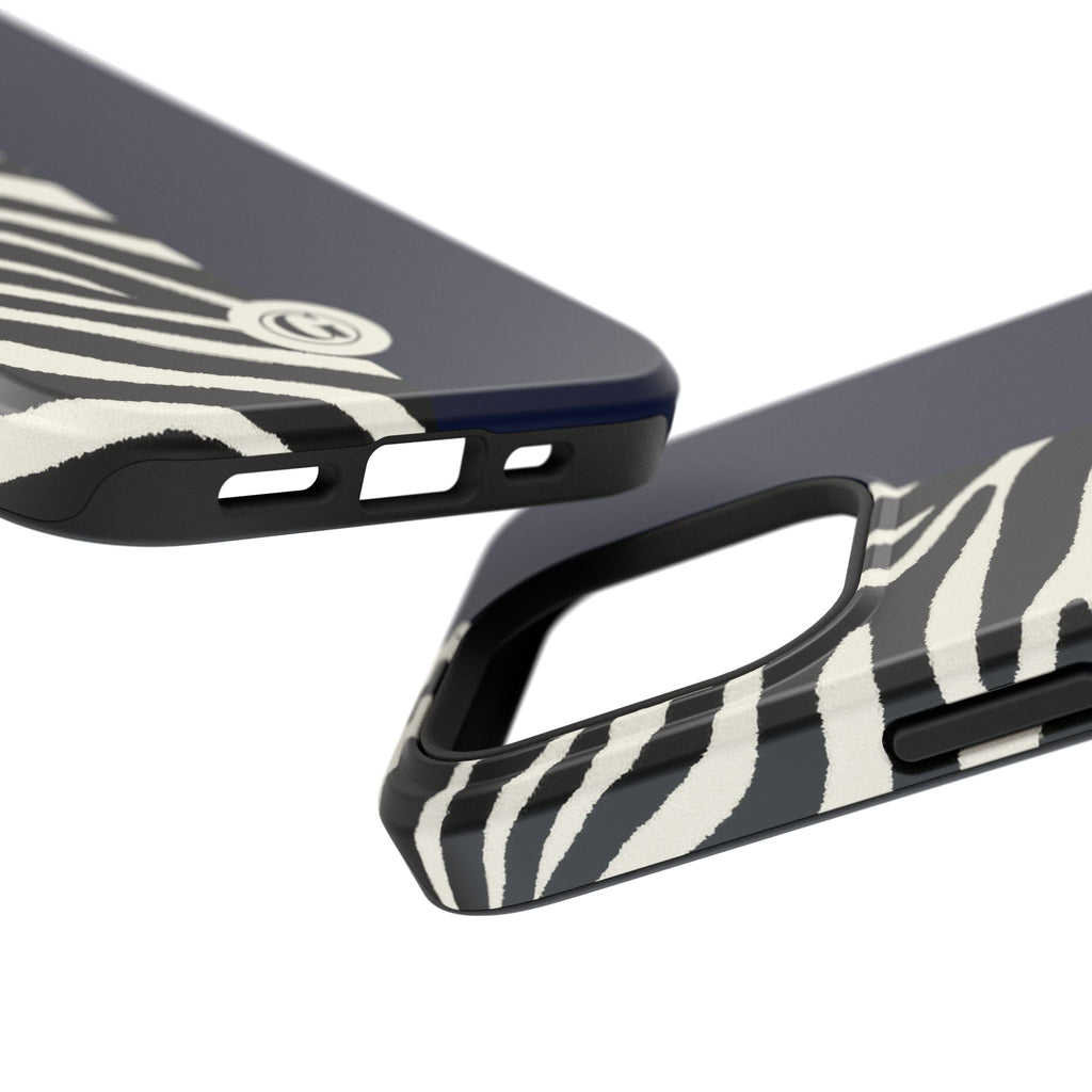 Zebra Print x Navy Blue Phone Case