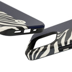 Zebra Print x Navy Blue Phone Case
